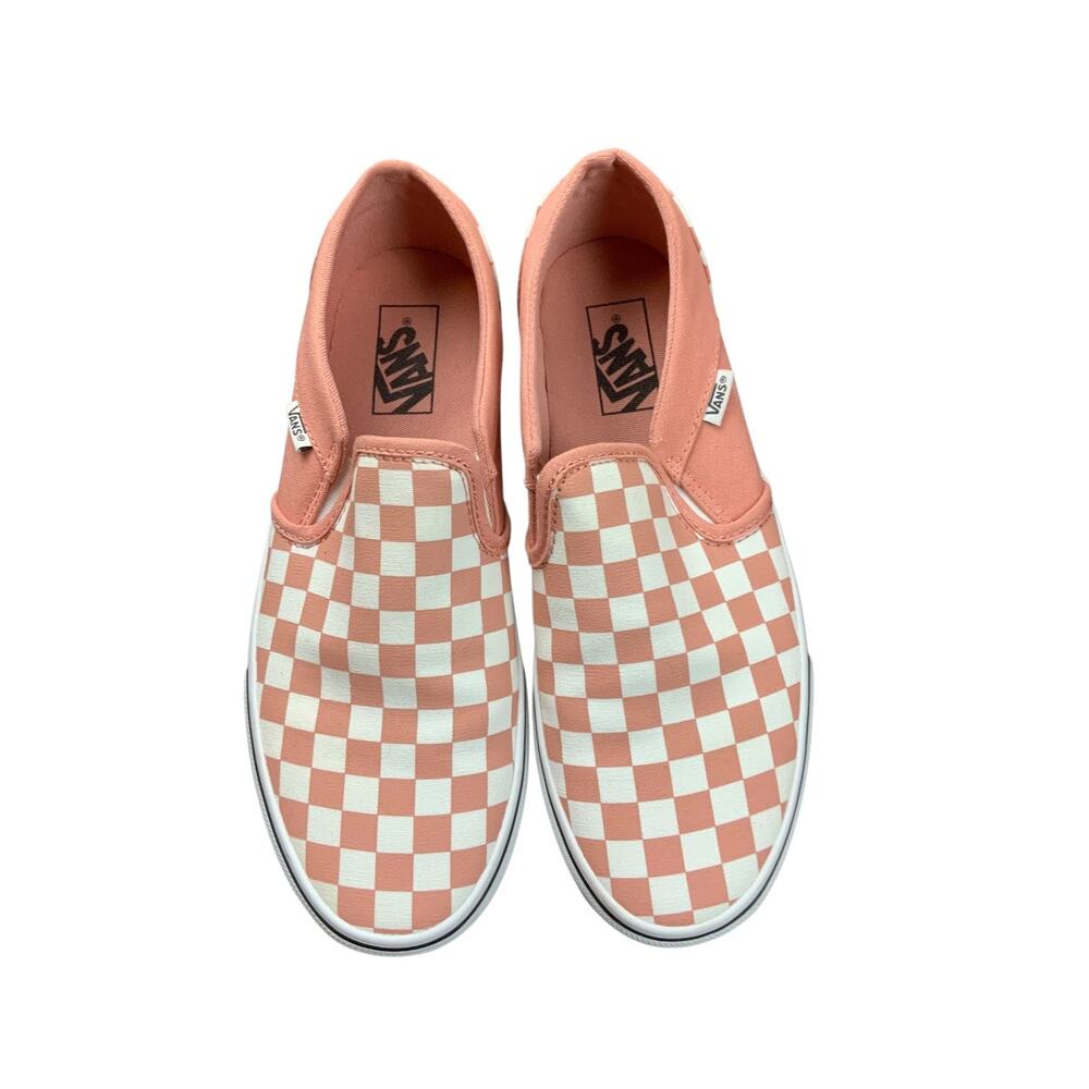 Vans Asher Slip On Checkerboard Rose Dawn White Women’s Size 10 w/ Box Skate - Picture 2 of 5